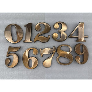 2 inch Vintage Brass Numbers Scew Nails 10pcs # 0123456789 *READ Description...